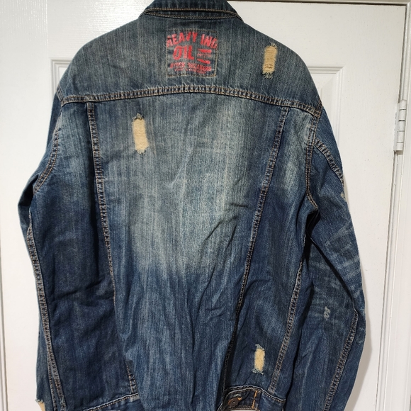 Escapism 2XL distressed denim jacket (blue) - Picture 3 of 5